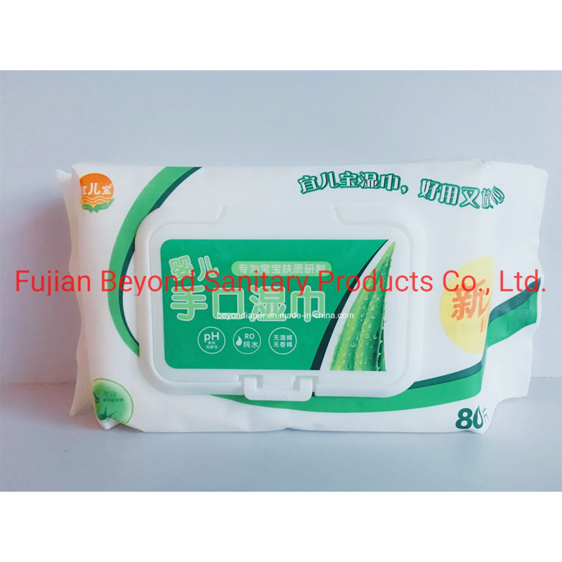 Nouveau design de lingettes humides Solf Baby Care Baby